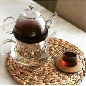 Resim Qerhome Ateşe Dayanıklı Borasilikat Cam Çaydanlık Düz Model Şeffaf 