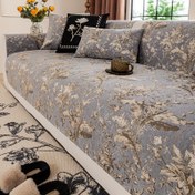 Resim 1 Adet Vintage Çiçekli Şenil Koltuk Yastığı Kılıfı - Kaymaz, Tırnak Dayanıklı, Mavi Bej Botanik Desenli, 1-4 Kişilik Kanepe için Makinede Yıkanabilir, Hafif Lüks Oturma Odası Dekoru, Kanepa Yastık Kılıfları, Ev Aksesuarı, Evcil Hayvan Sahipleri İçin, Mevsimlik Dekor, Klasik Tarz, Yüksek Kaliteli Kumaş, İç Tasarım 