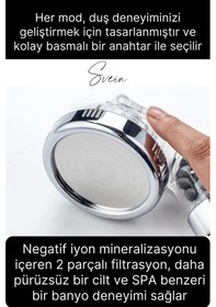 Resim 3 Kademeli Yüksek Basınçlı Arıtmalı Ayarlanabilir Uzun Ömürlü Universal Su Tasarruflu Duş Başlığı Şeffaf 