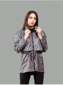 Resim nosewear Kadın Gri Yağmurluk Mont 