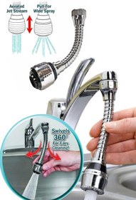 Resim NEWSTORE HOME Turbo Flex Plastik Hortumlu Esnek Ayarlanabilir Musluk Başlığı 2 Aşamalı 