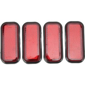 Resim Kırmızı 4 Adet Dikdörtgen Reflektör Güvenlik Abs Yansıtıcı Etiket Araba Motosiklet İçin 