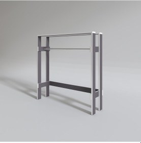 Resim Kenzlife Giysi Dolabı Casim 100 100 25 Gri Askılık Ayakkabılık Gri 