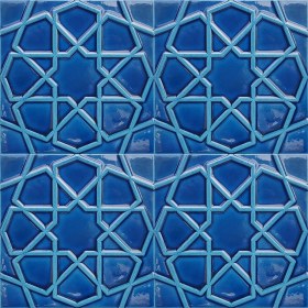 Resim Can Seramik - 20*20 Cm. Kobalt Rölyefli Selçuklu Yıldızı Seramik Karo (5 Li 1 Paket) 