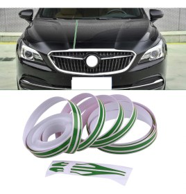 Resim Mega Oto Market 12MM Çift Şerit Yeşil Folyo Yapışkan Bant Araba Gövde Şerit Kaplama 