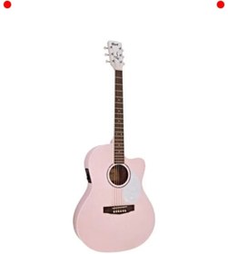 Resim markentegra Pastel Pembe Mat Akustik Gitar | Açık Gözenekli 