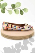 Resim Bambi Ekru Nakışlı Kadın Loafer Ayakkabı K01641167082 