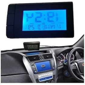 Resim Dancemonkey Cbtx 2'si 1 Arada Mavi Arka Işık Araba Lcd Dijital Saat Sıcaklık Göstergesi 