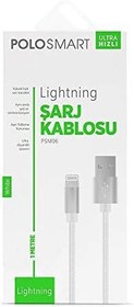 Resim Polosmart PSM06 1 Metre Beyaz Lightning Hızlı Şarj Kablosu,Beyaz 