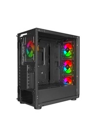 Resim Powerboost VK-W001B 4-Argb Fanlı Gamıng Mıd-Tower Pc Kasası 360MM Sıvı Soğutma Desteği 