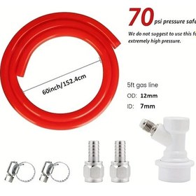 Resim Willowhaven Kırmızı 5ft Ball Lock Co2 Gaz Hortumu Evde Bira Yapımı Seti 