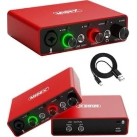Resim MWX Teknoloji GLX-700RD Üst Segment USB Stüdyo Ses Kartı 2 Giriş 2 Çıkış 24BIT/192KHZ 