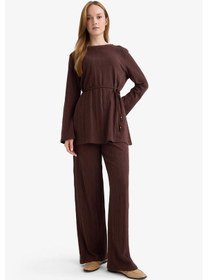 Resim Defacto Wide Leg Geniş Bol Paça Pantolon F6368ax25aubn328 Kahve 