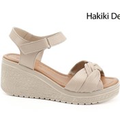 Resim GÖNDERİ(R) Kadın / Kız Vizon Bilekten Cırt Bantlı Dolgu Topuklu Hakiki Deri Sandalet 