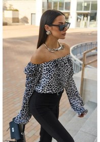 Resim Cauris Büyük Beden Bluz 246399761 Leopar 