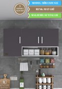 Resim Kenzlife Hazır Mutfak Mirandus22 Gri 060*120*22 Mutfak Banyo Dolabı Kapaklı Raflı 