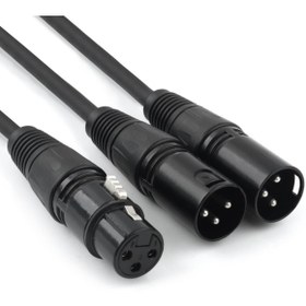 Resim Mykablo Xlr 1 Dişi - 2 Erkek Çoklayıcı Kaliteli Y Kablo 