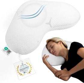 Resim Ortopedik Twist Yan Yatış Yastığı, Boyun Ağrısı İçin Hafızalı Köpük, Alerji Dostu ve Ergonomik 