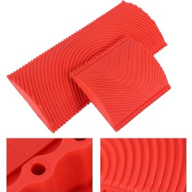 Resim Hangfox Kırmızı Kauçuk Ahşap Desen Oluşturucu, Ev Dekorasyonu Duvar Boyama Aracı, 2 Farklı Boyutlu Set 