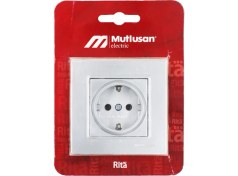 Resim Mutlusan Rita Topraklı Priz Inox 