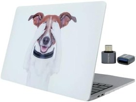 Resim McStorey Macbook Air M1 Kılıf 13inç Uyumlu Koruyucu Sert Kapak Hayvan Dostları Köpek Desenli Lazer UV Baskı TouchID M1 Air A2337 A2179 A1932 Beyaz 