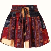 Resim Kadınlar için Büyük Beden Boho-Chic Yaz Şortları - Günlük Tatil Stili, Bağcıklı Bel, Canlı Yama Tasarımı, Hafif Polyester Karışımı, Bahar/Yaz için Mükemmel 