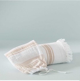 Resim Taç Butik Pamuk Göcek Keseli Peştamal Taba 000000001500222401 Taba 