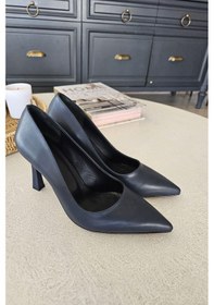 Resim Ops 101308 Topukla Kadın Kadeh Topuk Stiletto Ayakkabı Lacivert 