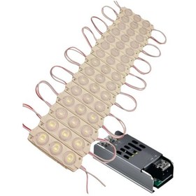 Resim 20 Adet 12 Volt 3 Watt 3 Lensli Beyaz 3030 Smd Led Modül 5a Slim Trafo Set 