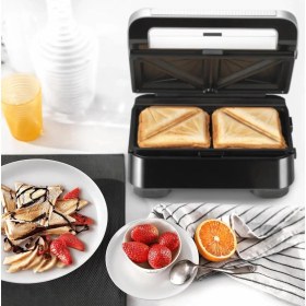 Resim Braun Snack Maker 5 SM5038 Sandviç, Waffle ve Tost Makinesi Silver 