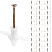 Resim Seeppitous 100PCS Uçak Tipi Genişletme Borusu Alçı Tahtası Genişleme Tapası Kelebek Şekilli Içi Boş Duvar Genişletme Tırnak M8X38MM (Yurt Dışından) 