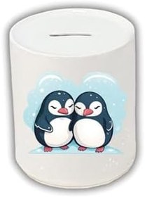 Resim Penguenler Baskılı Kumbara - Para Biriktirme Kumbarası 
