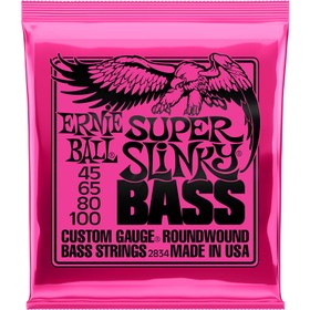 Resim Ernie Ball 2834 Super Slinky Round Wound Bas Gitar Teli (45-100) 