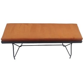 Resim Sandalye Benc Penyez Klasik Model Metal Çelik Siyah Fırın Siyah Boya Kiremit Balkon Bahçe El Yapım 