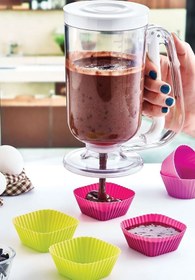 Resim QNİAY Muffin, Krep, Waffle Ve Pankek Hamur Akıtma Pratik Ölçülü Hamur Dağıtıcı Porsiyonlayıcı 