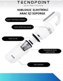 Resim Araç İçi Süpürgee Şarjlı El Süpürgesi Ev Araba Ofis Süpürge Tecnopoint 