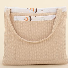 Resim Bebek Bakım Çantası - Sütlü Kahve Örgü - Turuncu Gökkuşağı 