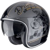 Resim Scorpion Belfast Evo Drive Fast Açık Motosiklet Kaskı Gümüş Siyah Altın Gümüş - Siyah 