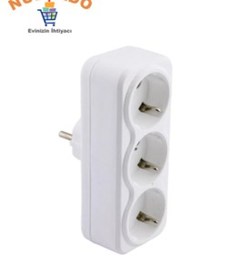 Resim NUBLADO 3'lü Fiş Priz Kablosuz Topraklı Çoklu Grup Priz Çoğaltıcı Üçlü Golyat Elektrik Pirizi. 