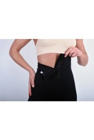 Resim Secret Moda Ayarlanabilir Battal Ağraflı Terleten Sauna Ağraflı Uzun Tayt Siyah 