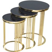 Resim Brc C Zigon Model Düz Siyah Temper Cam Metal Transmisyon Çelik Gold Kaplama El Yapımı 