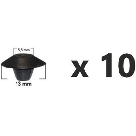 Resim 10 ADET Tapa Lastik Delik Çap=5,5 mm Dış Çap=13 mm 
