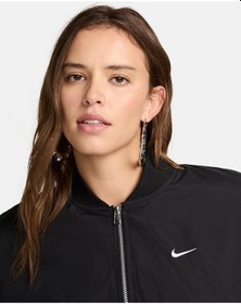 Resim Sportswear Essentials Oversized Bomber Lined Full-zip Kadın Ceket Ndd Sport Siyah 