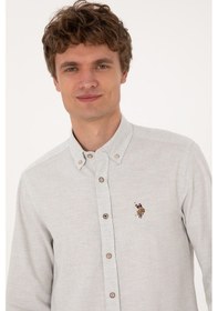 Resim U.S. Polo Assn. Erkek Ekru Uzun Kollu Basic Gömlek 50293980-VR019 