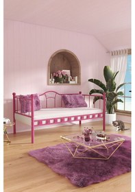 Resim Argimo Kamelya Pembe Sedir Metal Karyola 100x200 