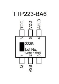 Resim Ttp223 Sot23-6 Dokunmatik Sensör Entegresi 
