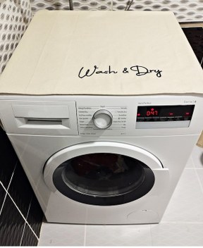 Dilex Nakış İşlemeli Çamaşır Ve Kurutma Makine Örtüsü Krem