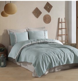 Resim Butik Tek Kişilik Püsküllü Pike Takımı Bohamline V9 Mint 