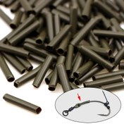 Resim 100 adet Yeşil PVC Isıyla Daralan Boru Karp Balıkçılık Kanca için - Anti-Dolaşma Kılıfı Güvenli Kanca Bağlantısı ile, Verimli Karp Balıkçılığı için Temel Takım Aksesuarı 