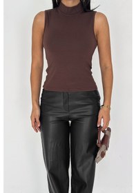 Resim Noa & Noa Kadın Kolsuz Boğazlı Basic Body Sleek Core Kahverengi 